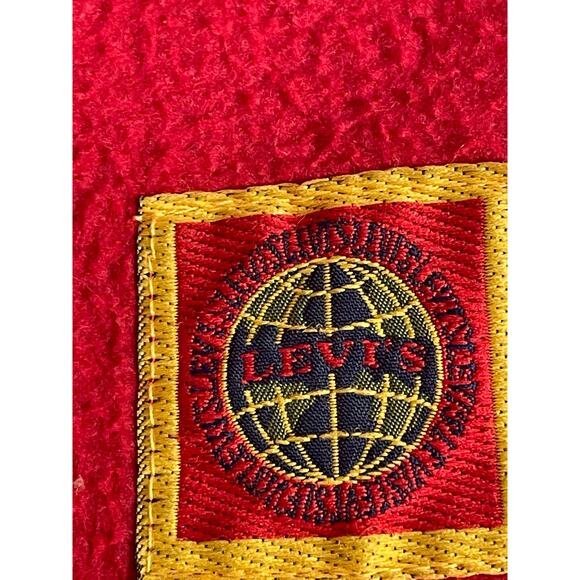 Little Levi’s Vintage Red Fleece Pullover Kids Size 6 Snap Collar Sweatshirt - Picture 6 of 14